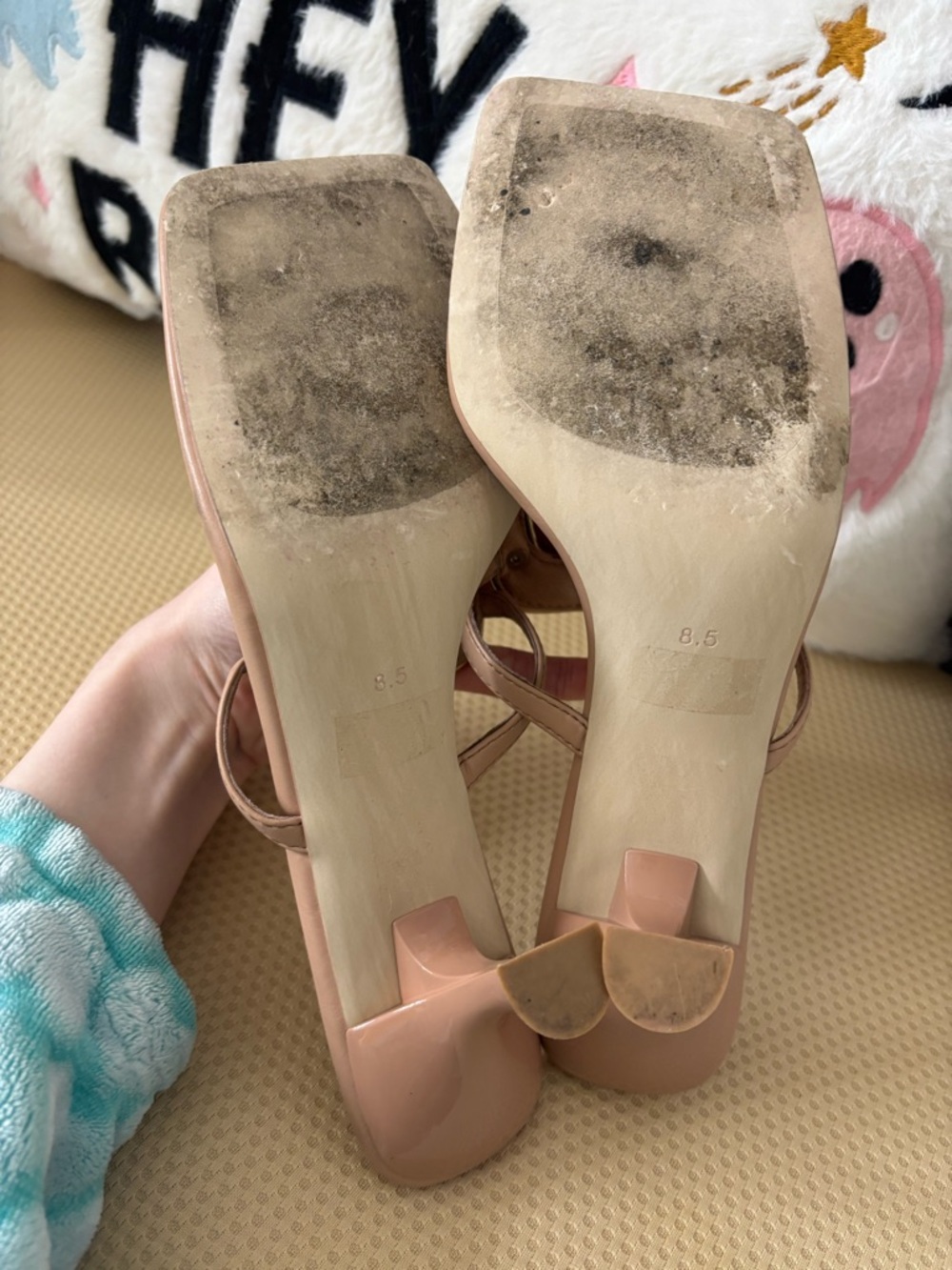 Jeffrey Campbell Nude Sandals with Gold Accent - Picture 3 of 6
